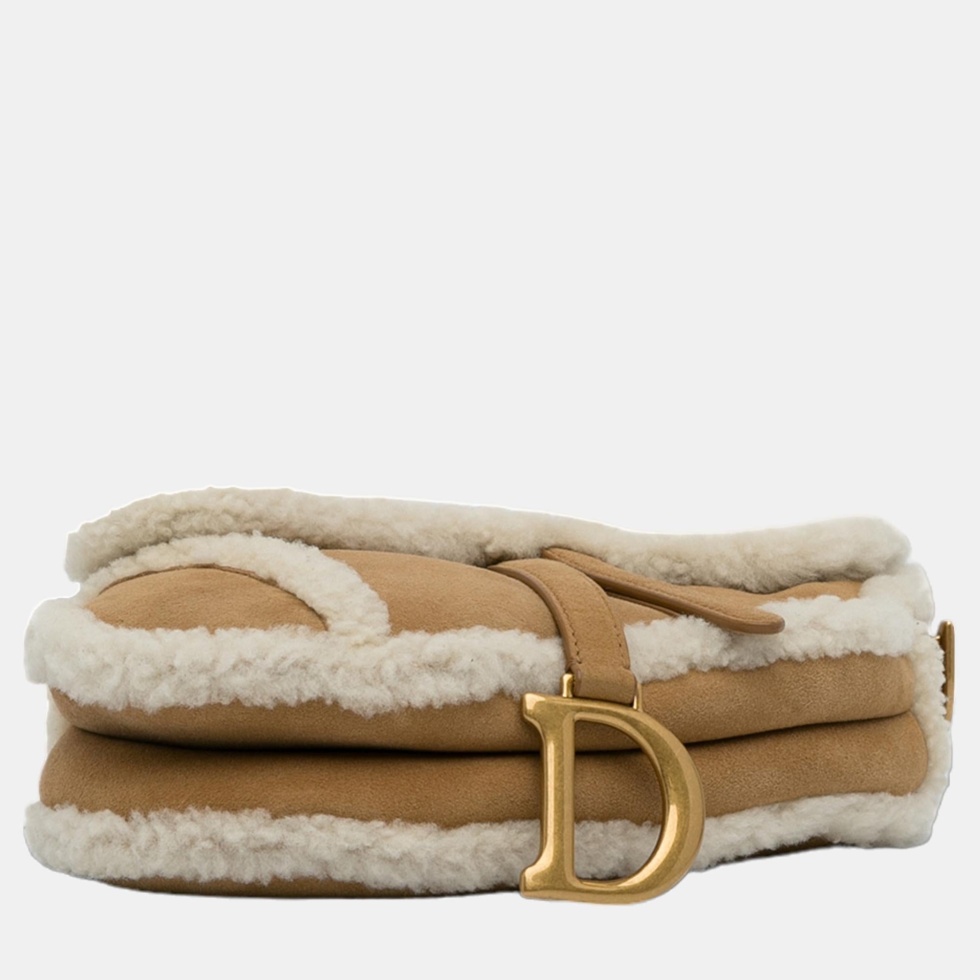 Dior Br Shearling Saddle Bag