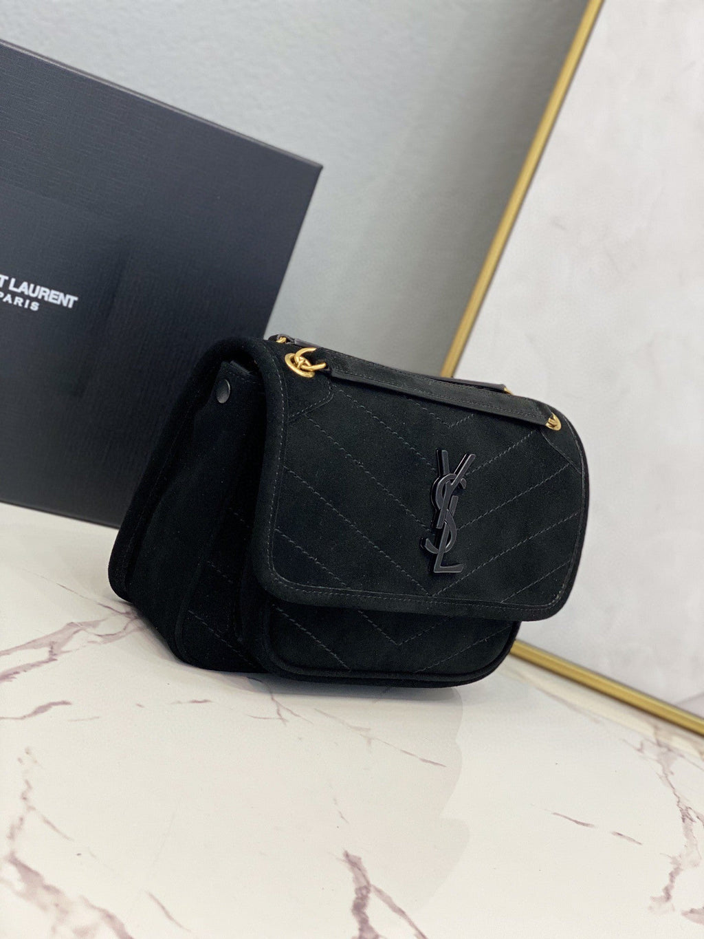 YSSL Niki Baby Chain Bag Black For Women 8in/21cm YSL