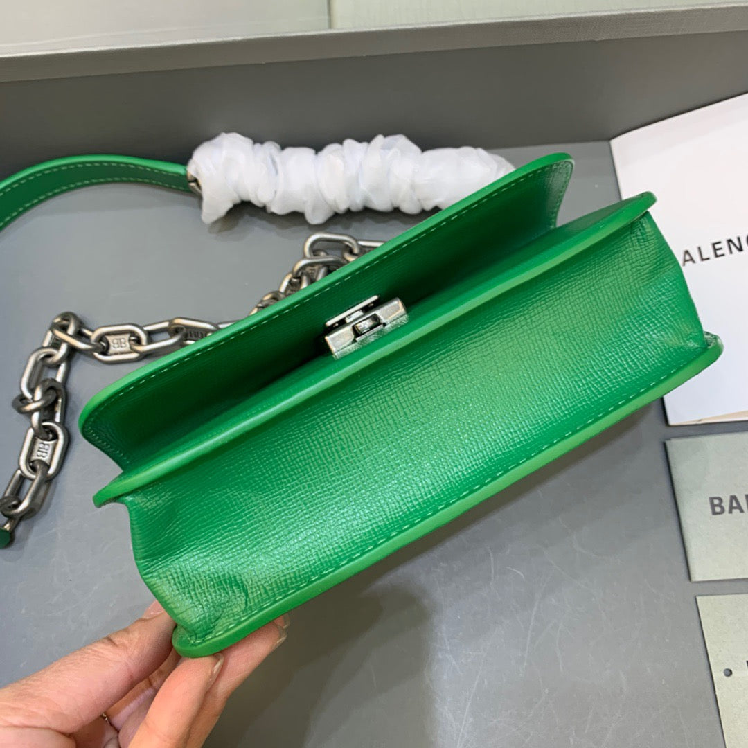 Gossip Small On Chain Shoulder Bag Green, For Women,  Bags 7.4in/19cm