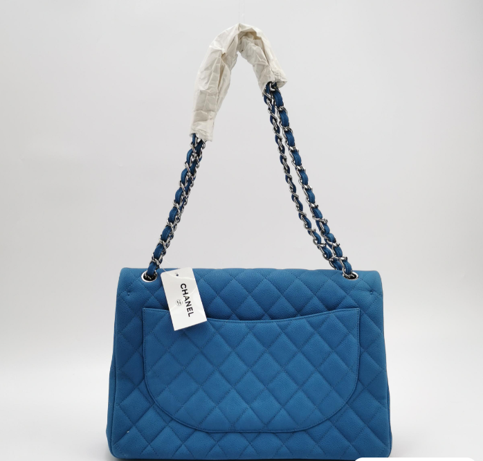 Preloved Chanel Classic Flap CF  Bag Maxi Blue 24061878753329