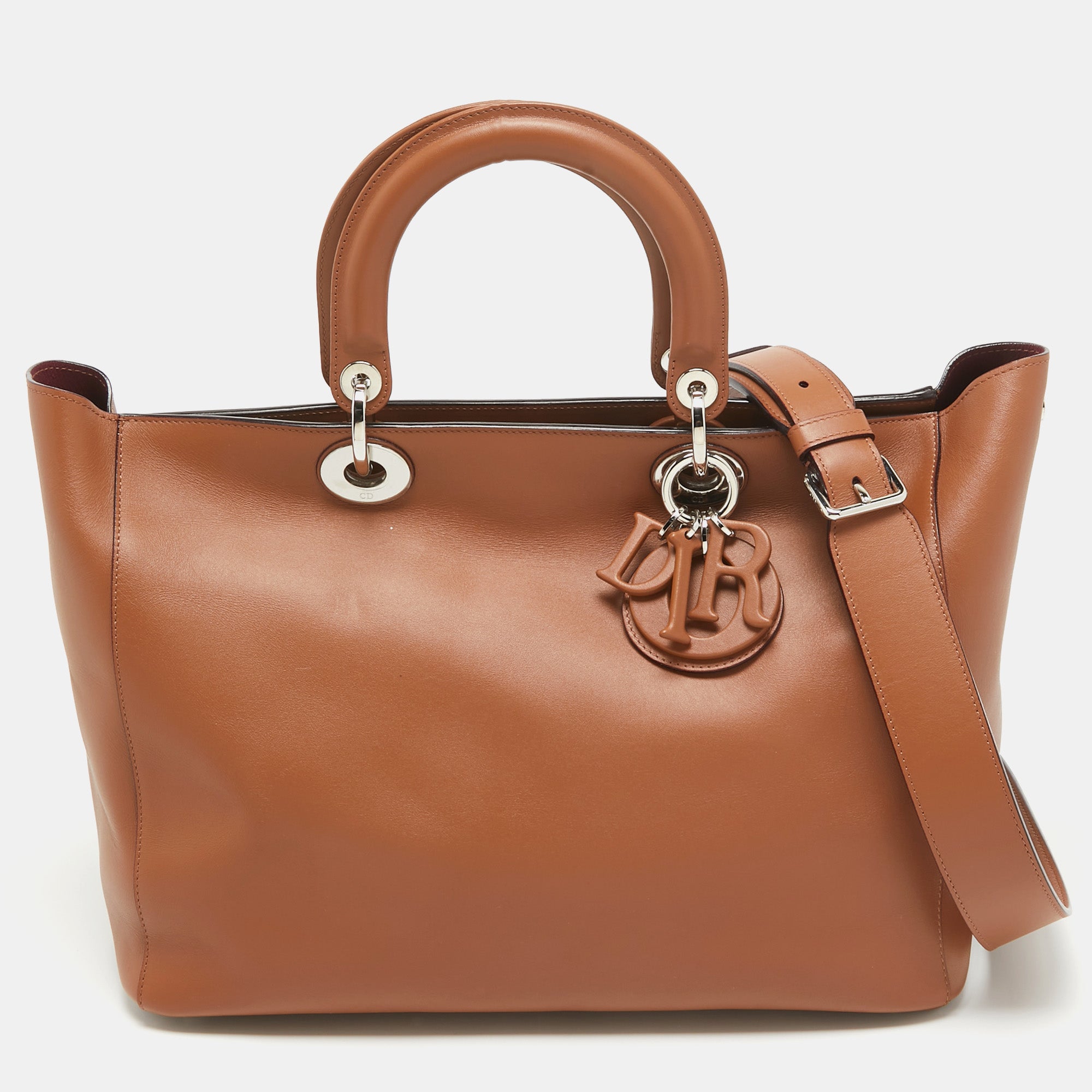 Br Leather Diorissimo Zip Shopper Tote