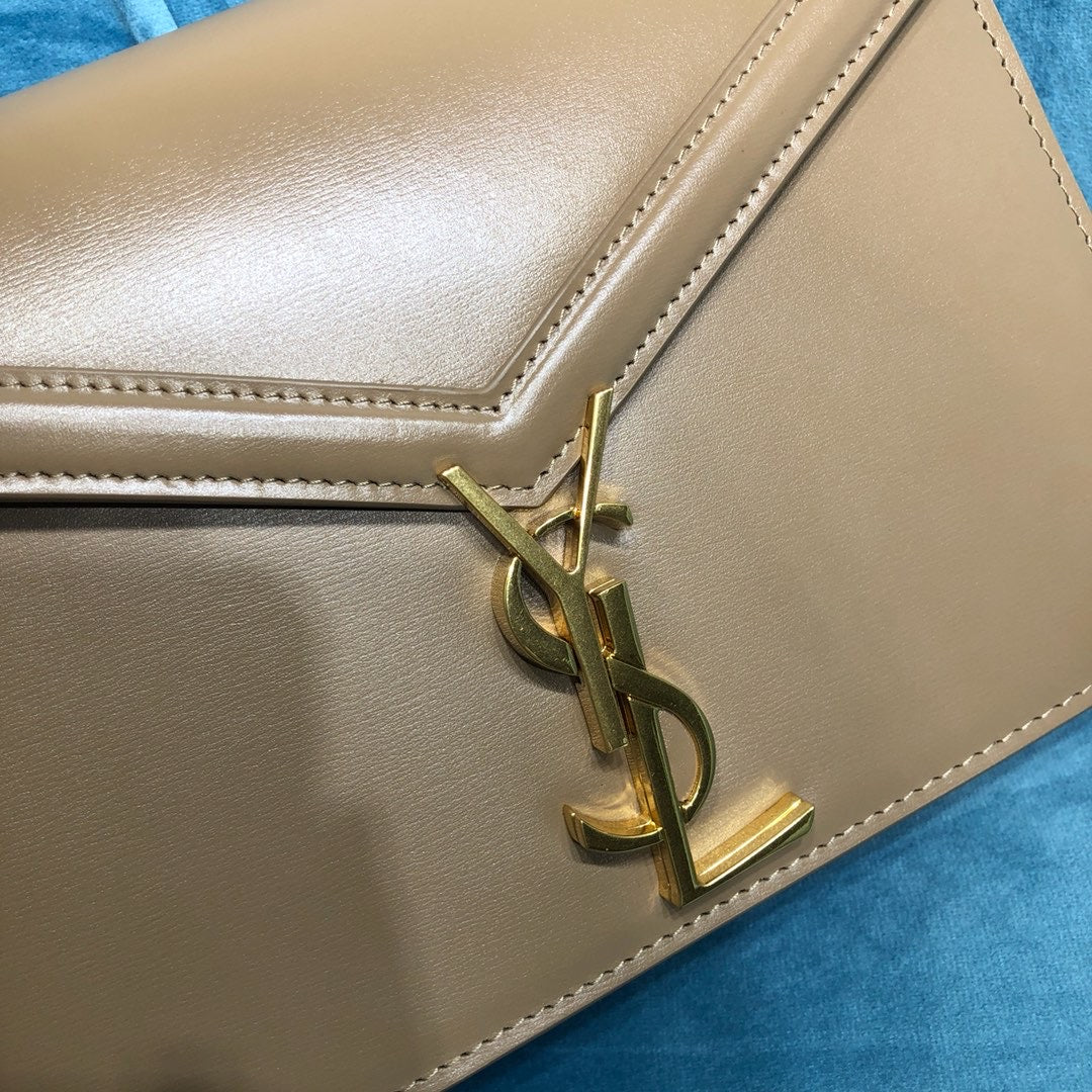 YSSL Cassandra Medium Chain Bag Dark Beige For Women 8.7in/22cm YSLÂ 