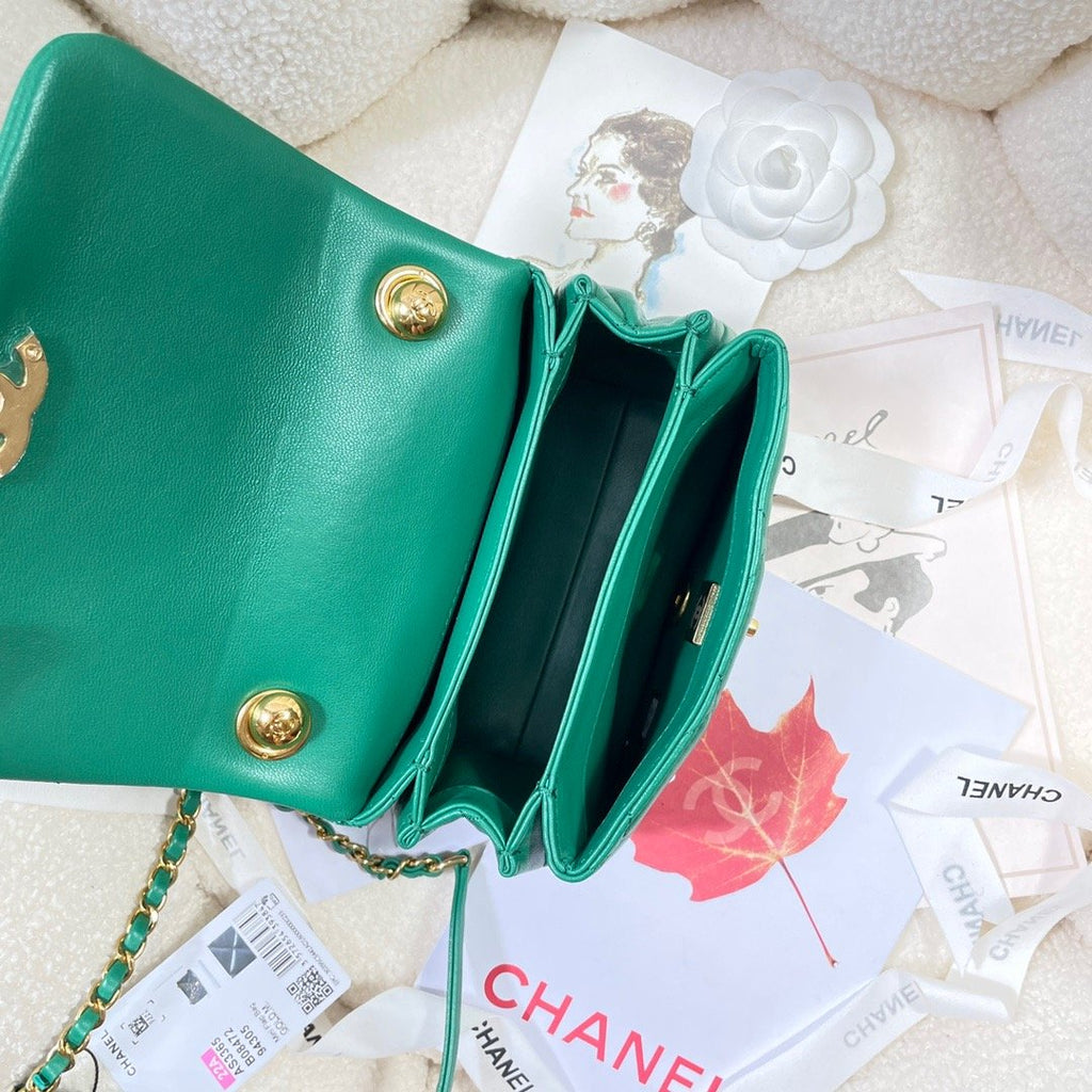 ChanelMini GlamIap Bag Gold Hardware Green For Women Handbags, Shoulder Bags 6.7in/17cm AS3365