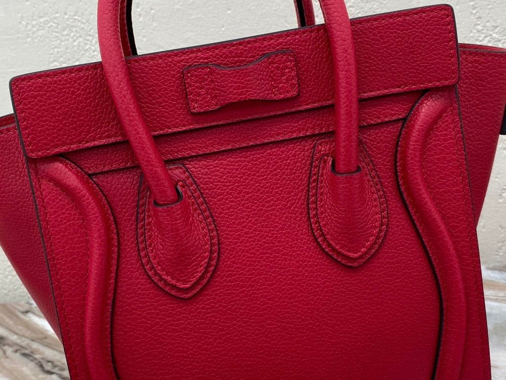 Top Quality Nano LuGucciage Bag In Drummed Red For WomLB 8in/20cm 