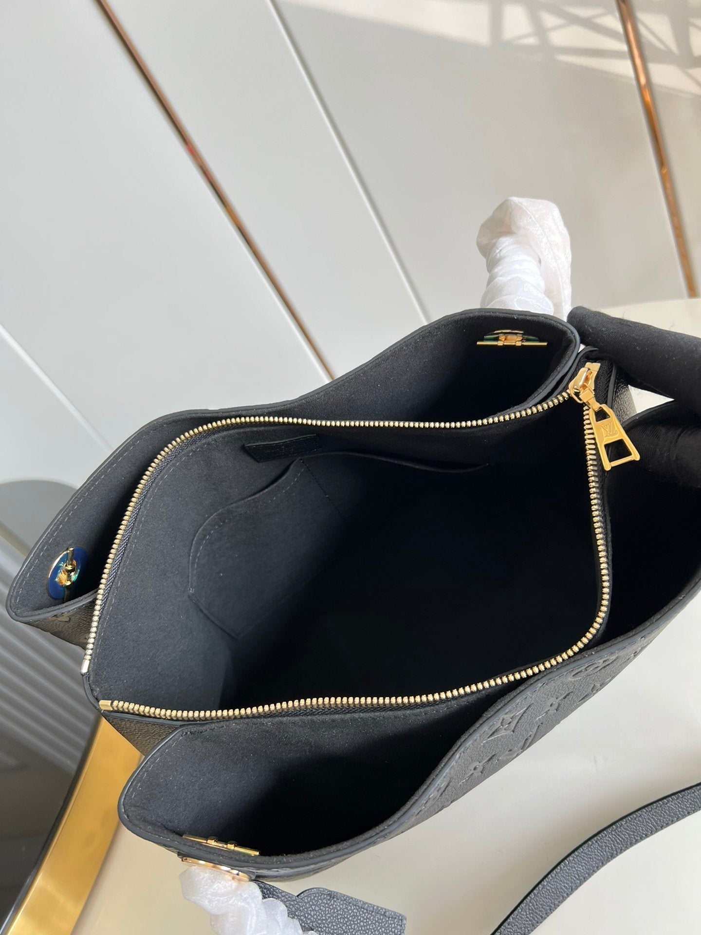 Louis Vuitton Surene MM Monogram Empreinte Black For Women,  Shoulder Bags 14.6in/37cm Louis Vuitton M43758