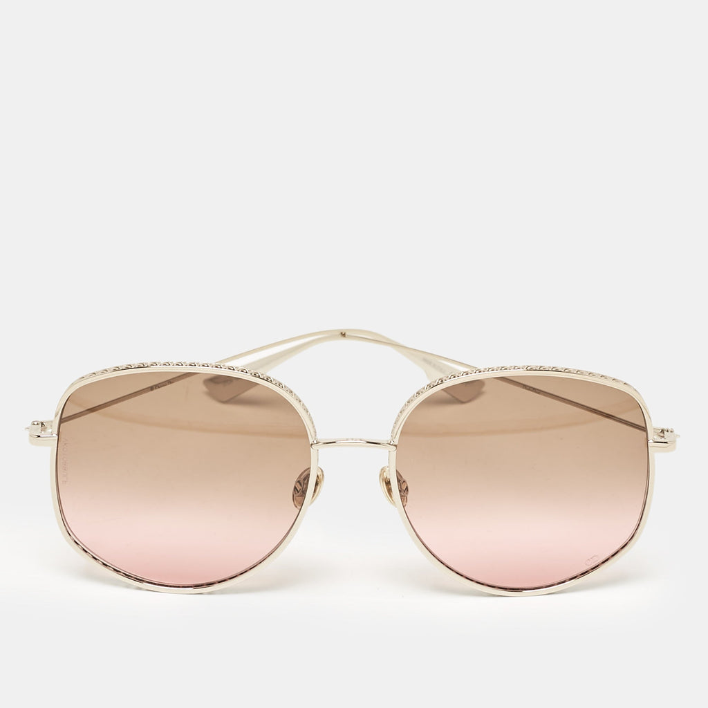 Dior Br/pink Gradient Diorbydior2 Oversized Sunglasses