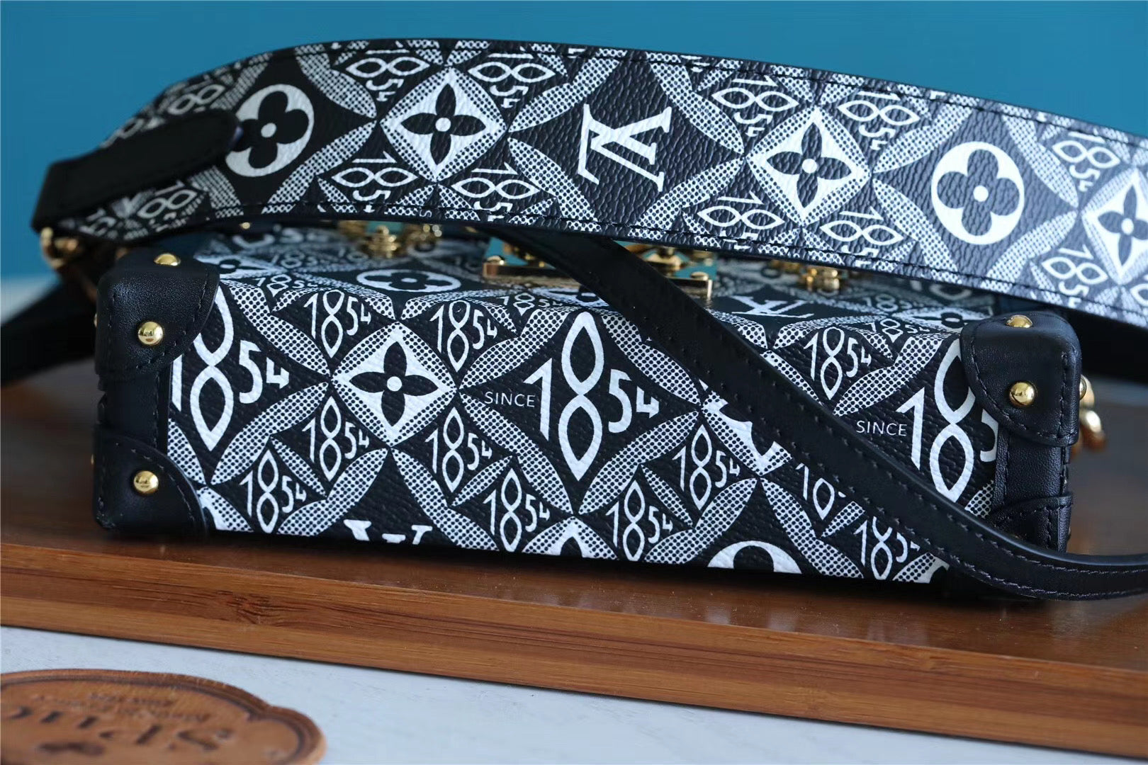 Louis Vuitton Petite Malle Jacquard Since 1854 Black For Women, Women’s Handbags, Shoulder Bags And Crossbody Bags 7.5in/19cm Louis Vuitton