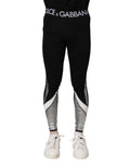 Dolce & Gabbana Black Silver Nylon Skinny Men Leggings Pants