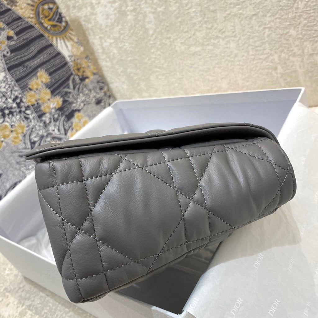 Large Caro Bag Grey Padded Macrocannage, Dark Grey, For Women WomenÃ¢â‚¬â„¢s Handbags, Crossbody Bags, 28cm CD