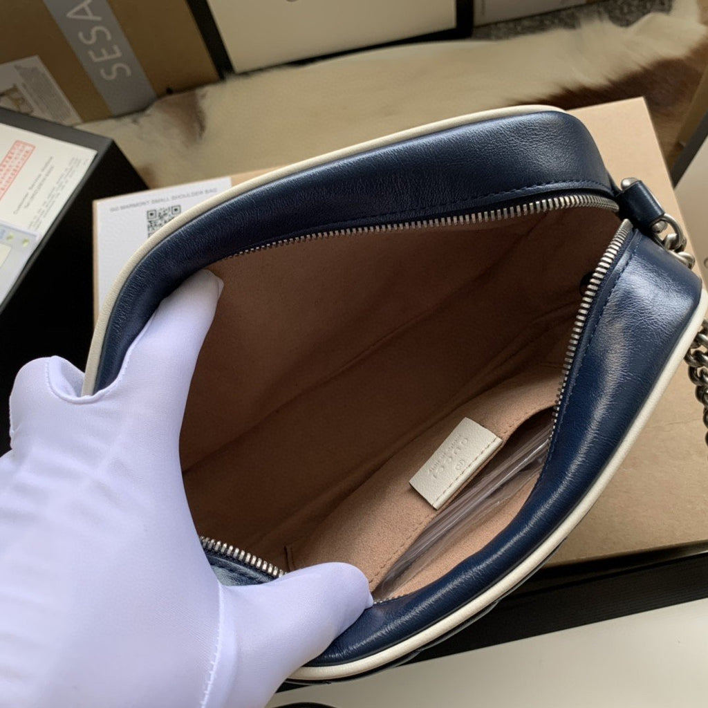 Marmont MatelassÃƒÂ© Shoulder Bag Blue For Women 9.5in/24cm Glami