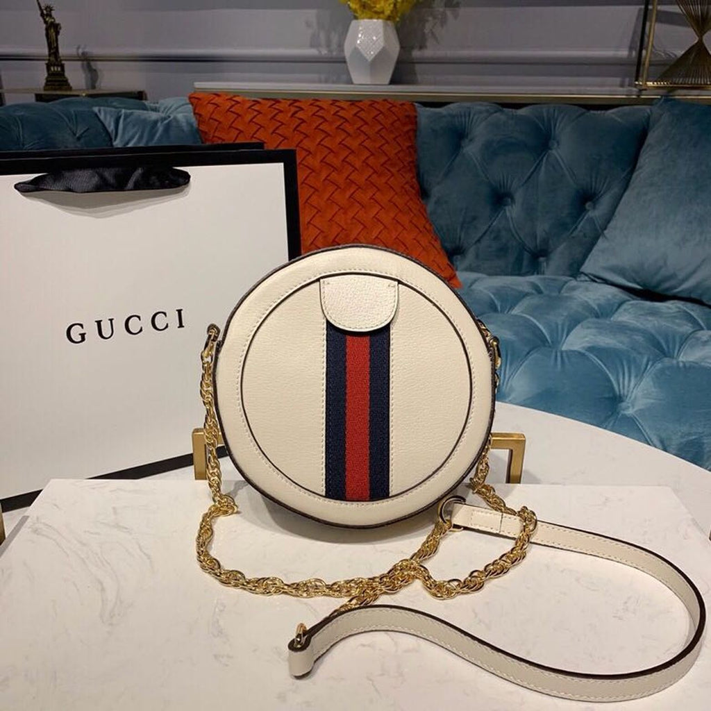 Gucci OphiDiora Mini Gucci Round Shoulder Bag White For Women 7in/18cm Gucci
