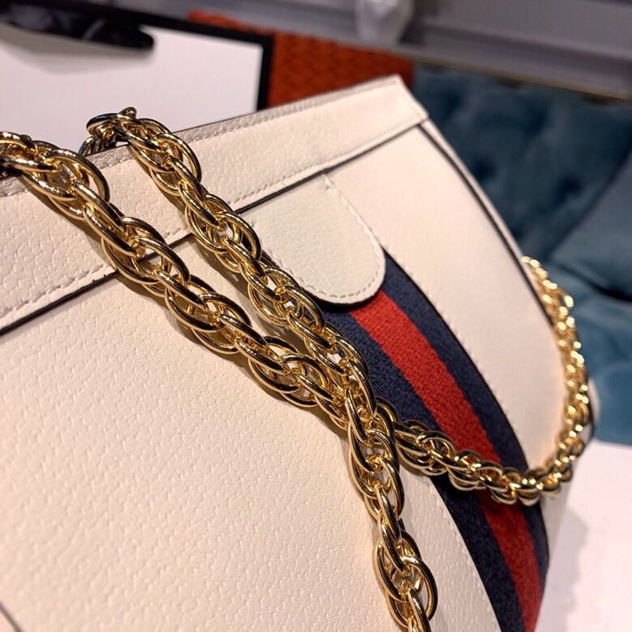 Gucci OphiDiora Small Shoulder Bag White For Women 10in/25cm Gucci 503877-DJ2DG-8454
