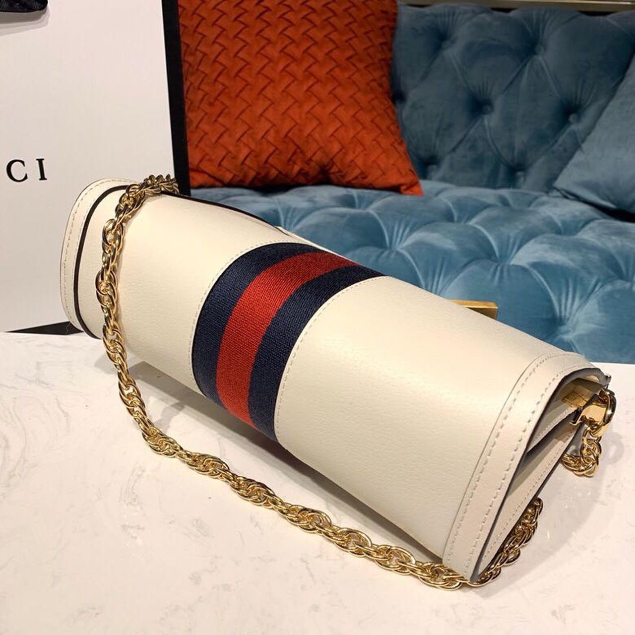 Gucci OphiDiora Small Shoulder Bag White For Women 10in/25cm Gucci 503877-DJ2DG-8454