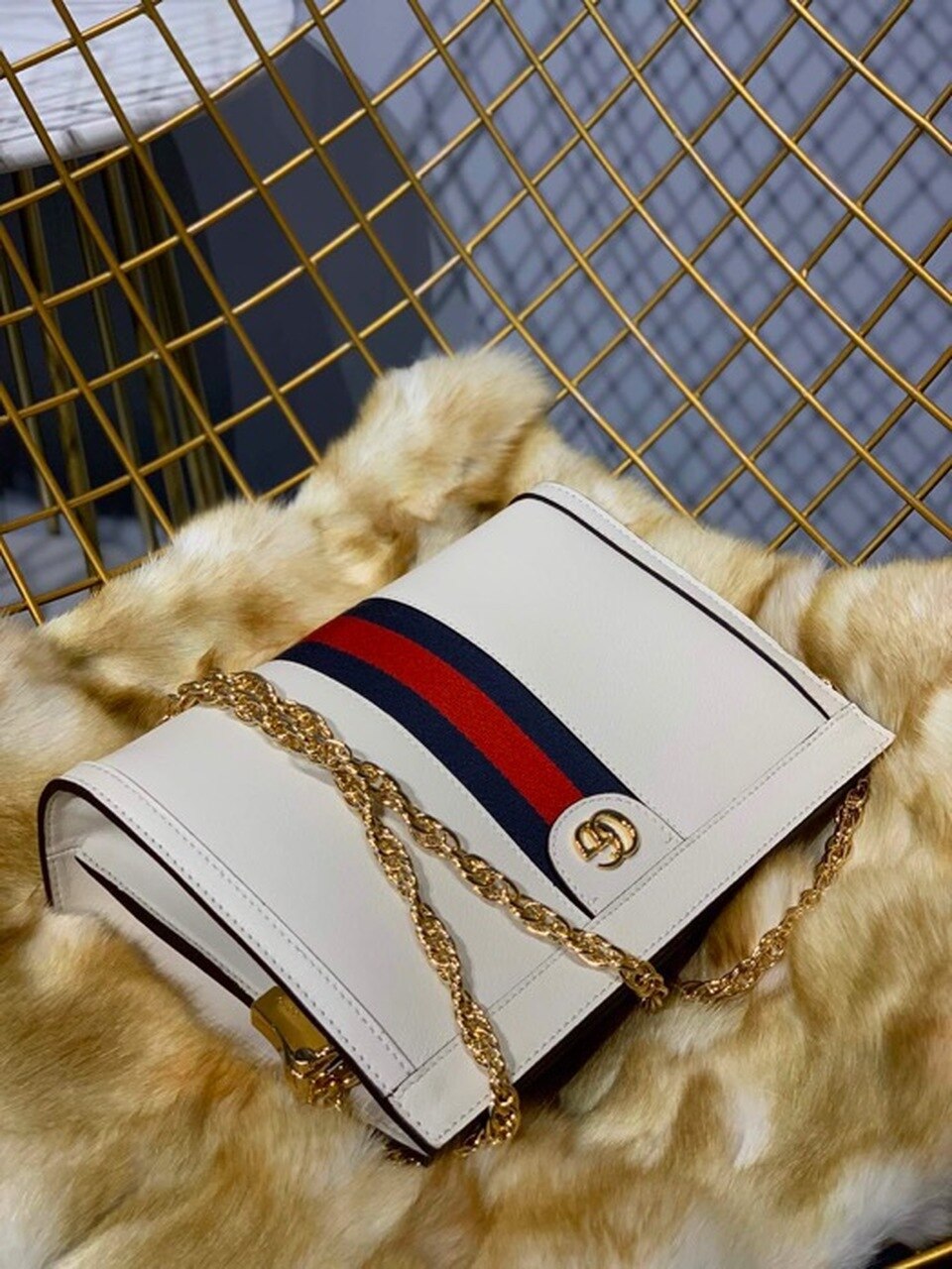 Gucci OphiDiora Small Shoulder Bag White For Women 10in/25cm Gucci 503877-DJ2DG-8454