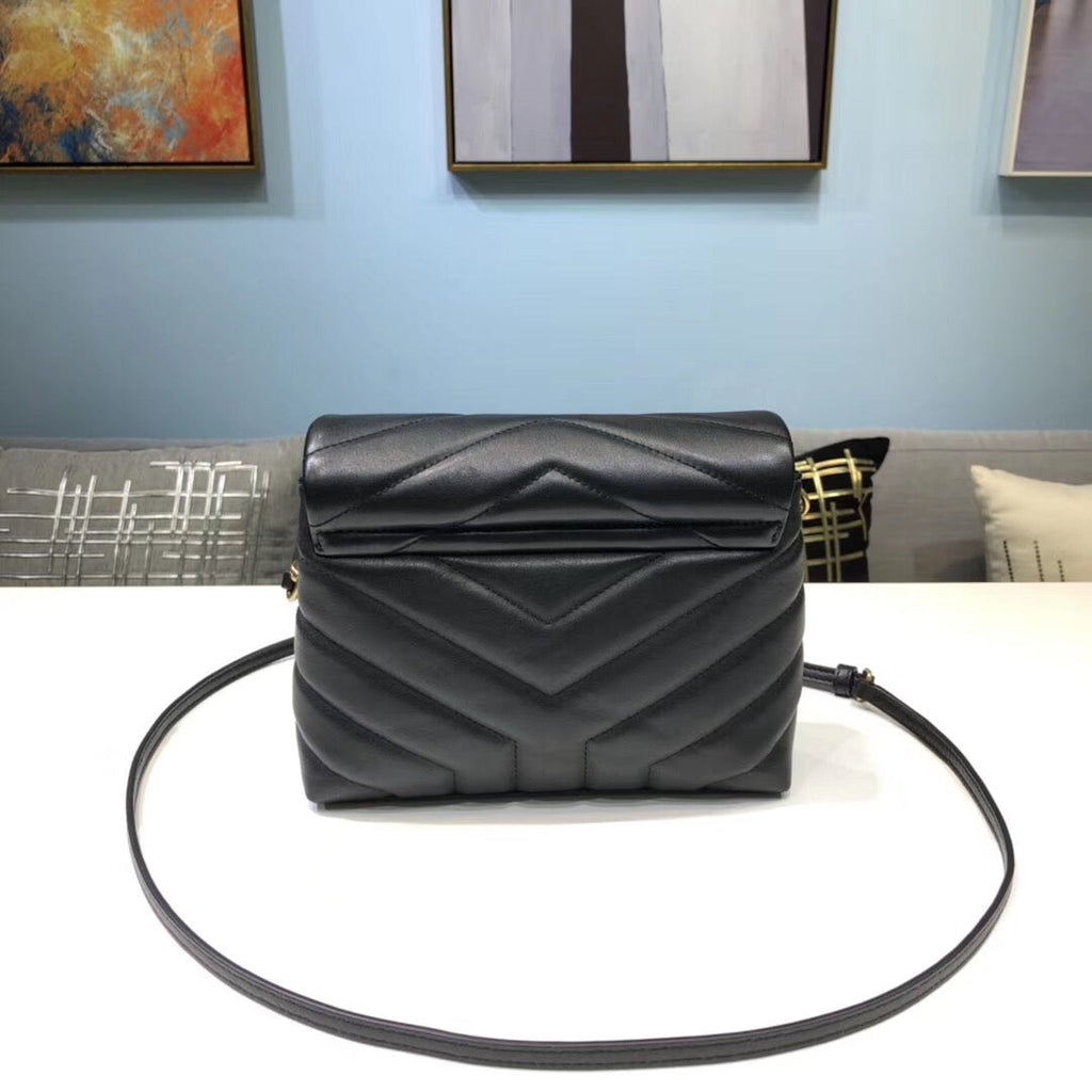 Top Quality Loulou Mini Shoulder Bag Black For Women 7in/18cm YSL