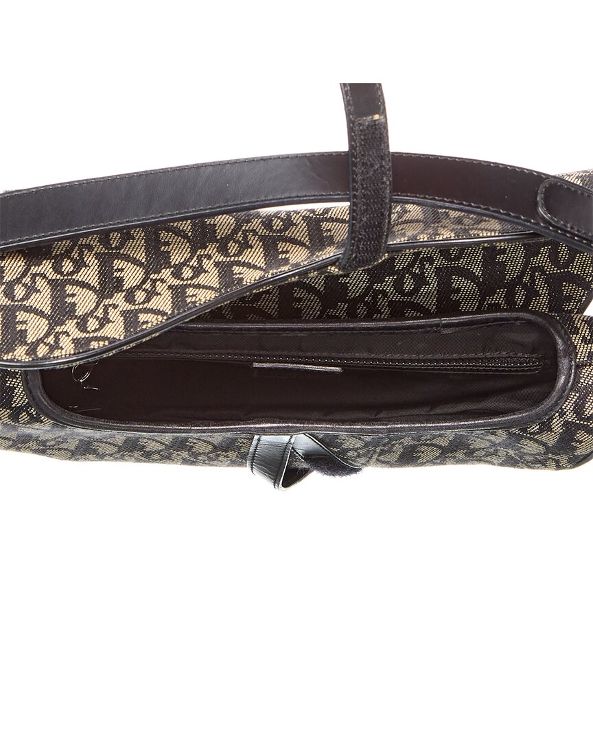 Dior Beige Canvas Oblique Saddle Bag