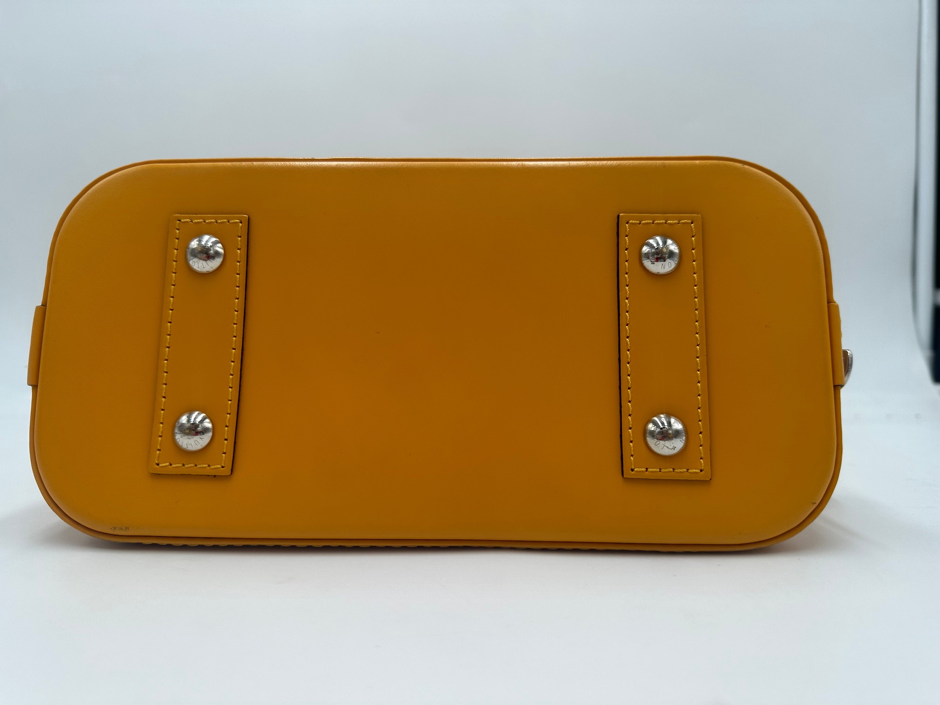 Louis Vuitton Alma Handbag Epi Leather Yellow Leather Handbag