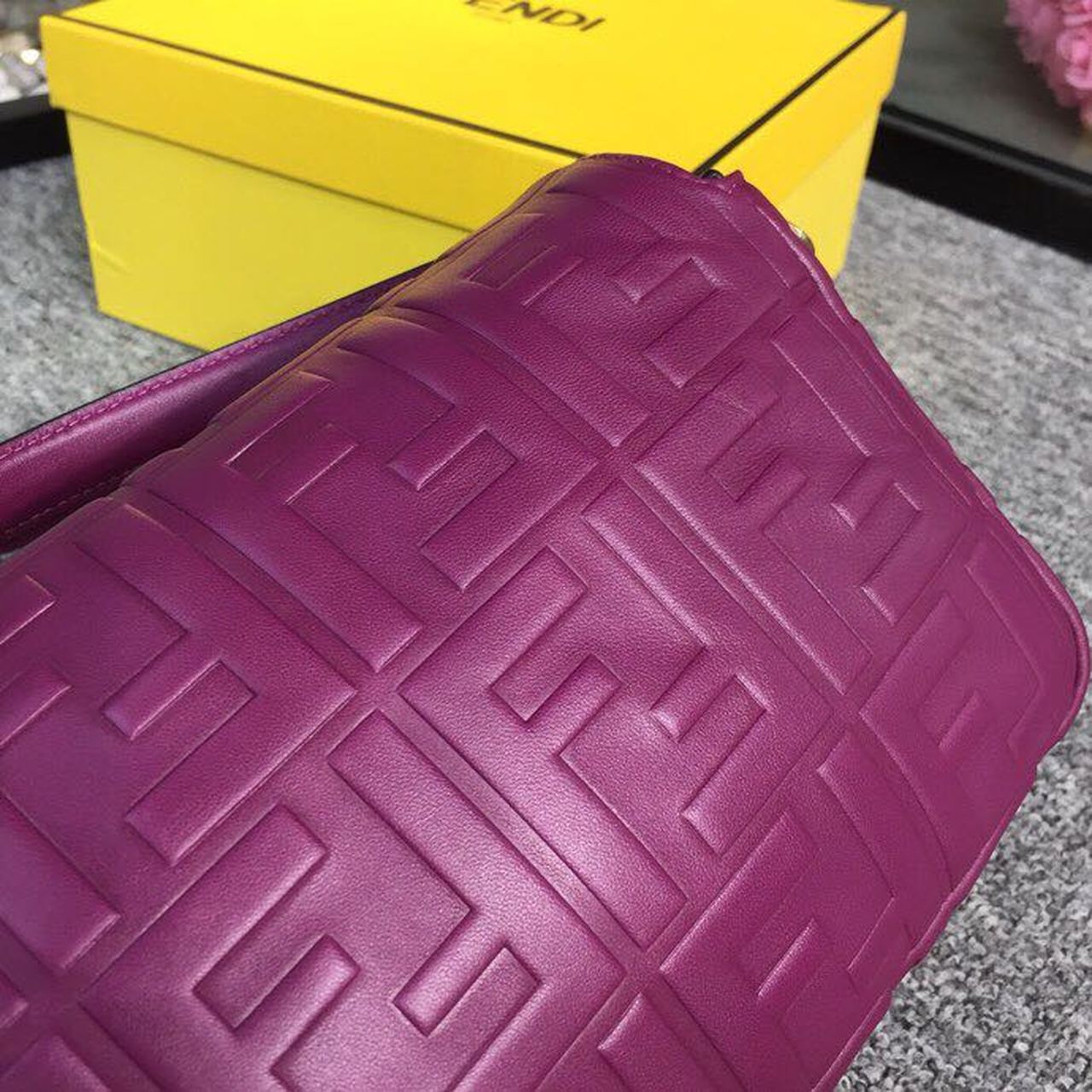 Baguette Nappa Purple For Women, Handbags, Shoulder And Crossbody Bags 10.6in/27cm FF 8BR600