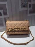 ChanelFront Logo Small GlamIap Bag Gold Hardware Apricot For Women Handbags, Shoulder Bags 8.2in/21cm AS1490