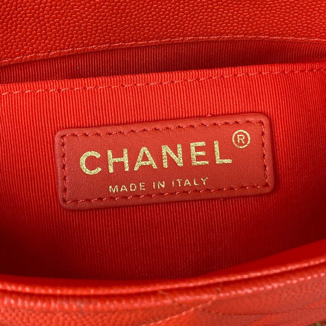 ChanelMini Flap Bag With Top Handle Gold Hardware Red For Women, Women’s Handbags, Shoulder Bags 7.9in/20cm AS2431 