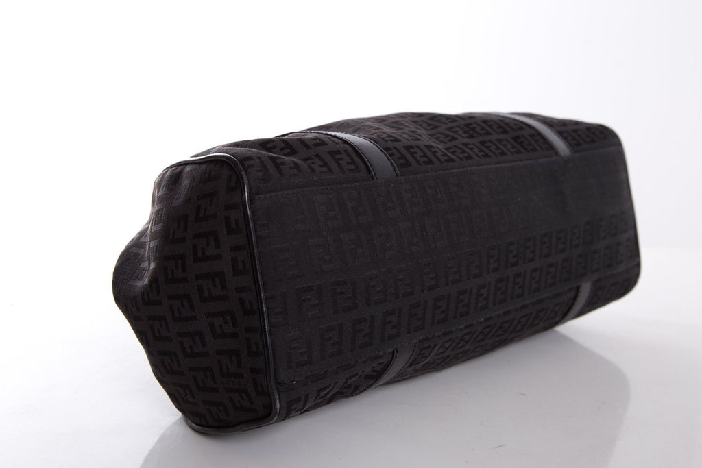 Fendi Black Fabric Zucca Print Shoulder Bag