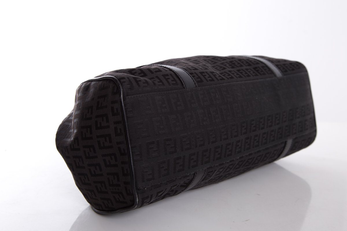 Fendi Black Fabric Zucca Print Shoulder Bag