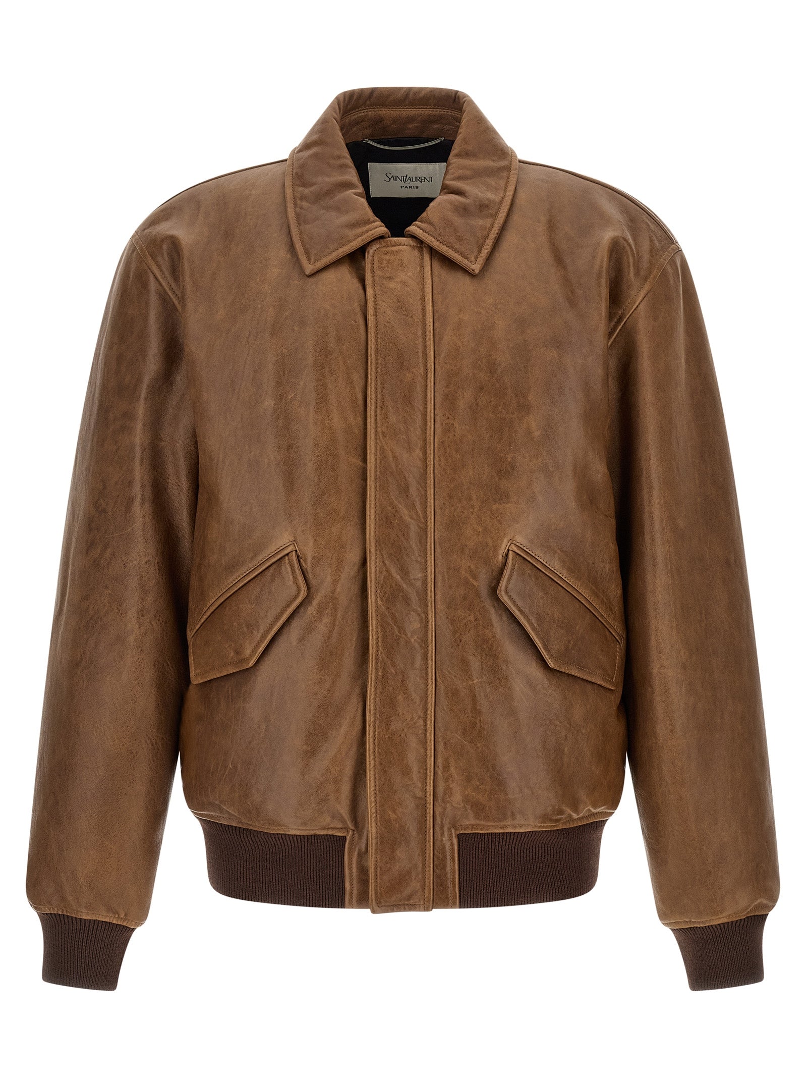 Saint Laurent Men's Vintage Leather Bomber Jacket