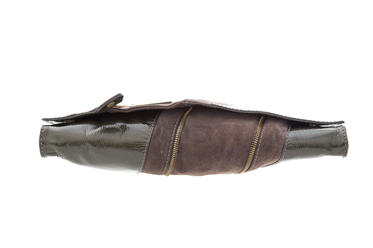 Jimmy Choo Green & Grey Zipper Clutch