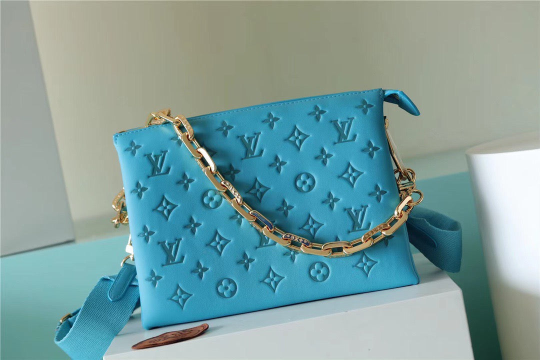 Louis Vuitton Coussin PM Monogram Blue For Women, Women’s Bags, Shoulder And Crossbody Bags 10.2in/26cm Louis Vuitton 