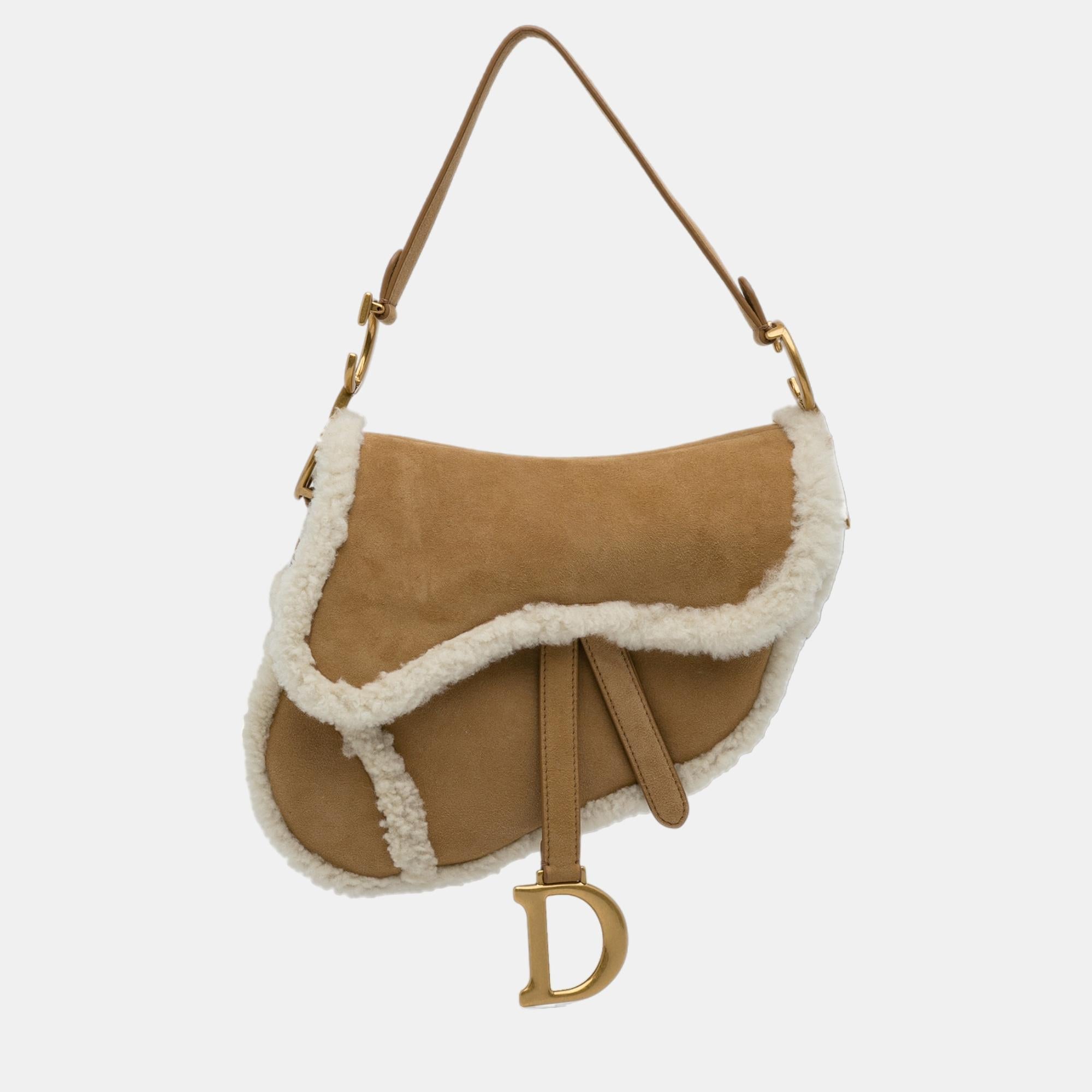 Dior Br Shearling Saddle Bag