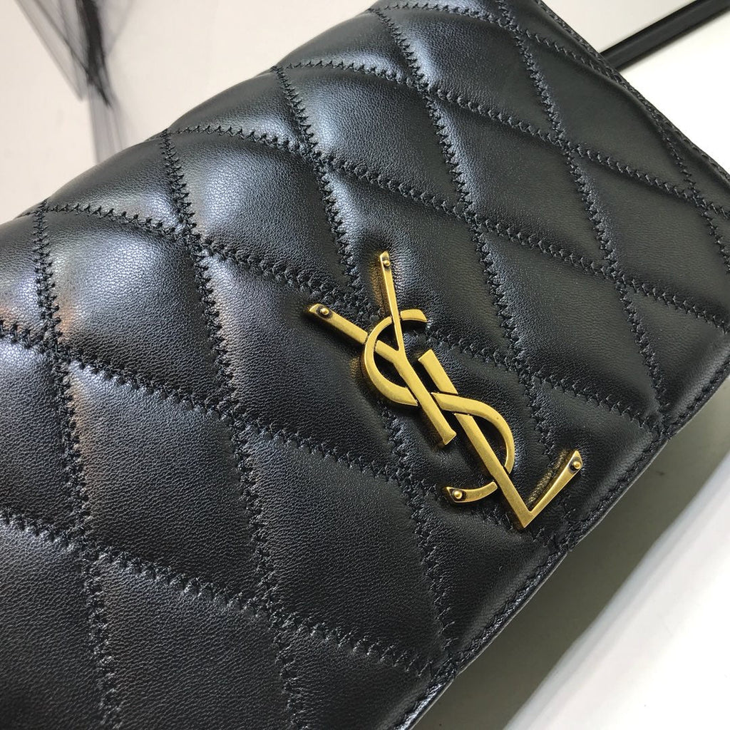 YSSL Angie Patent Handbag Black For Women 8in/22cm YSL