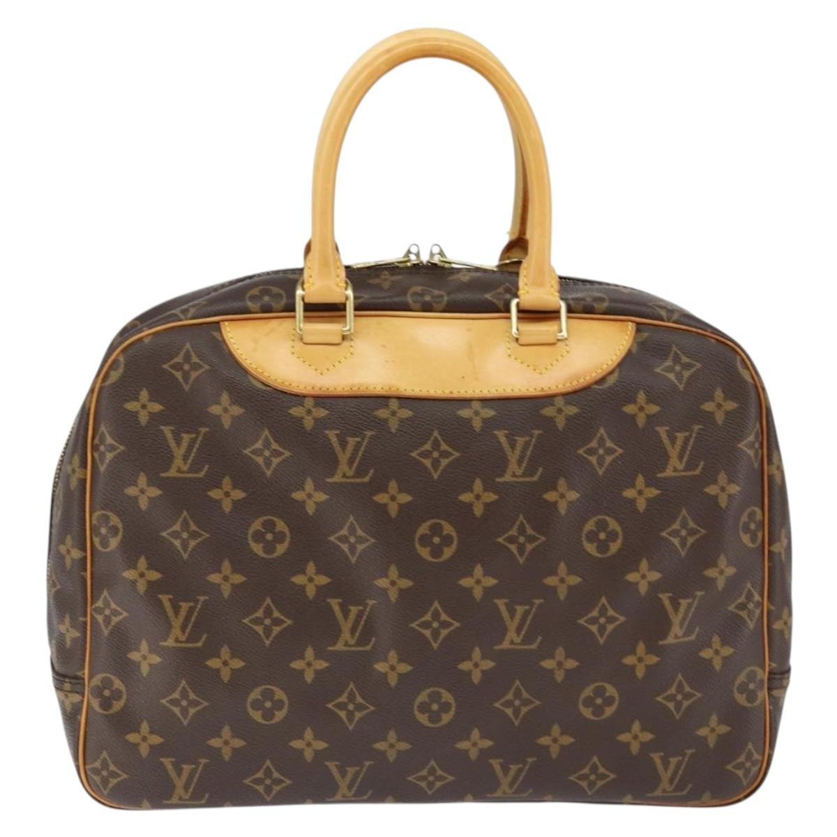 Louis Vuitton Deauville Handbag Monogram Canvas Brown Canvas Handbag