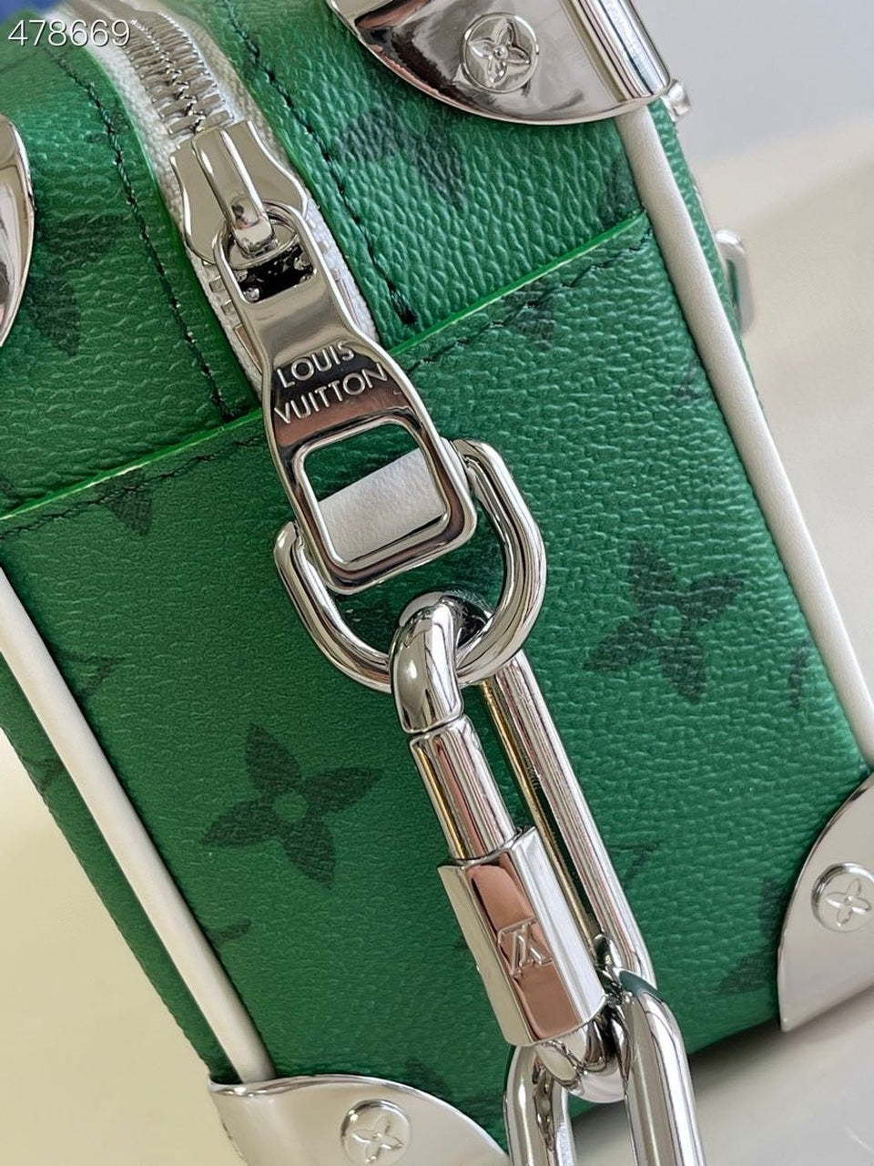 Louis Vuitton Mini Soft Trunk Vintage Monogram Canvas Green By Virgil Abloh For Fall-Winter, Handbags, Shoulder And Crossbody Bags 7.3in/18.5cm Louis Vuitton M80816