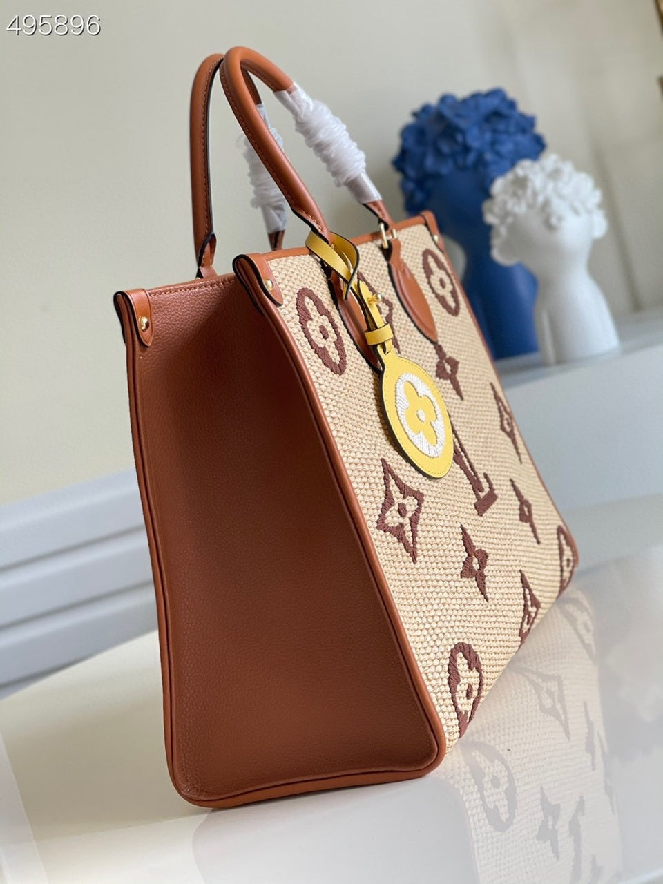 Louis Vuitton OnTheGo MM Tote Bag Monogram Raffia Tan For Women, WomenÃƒÂ¢Ã¢â€šÂ¬Ã¢â€žÂ¢s Handbags, Shoulder Bags 13.8in/35cm Louis Vuitton M57707