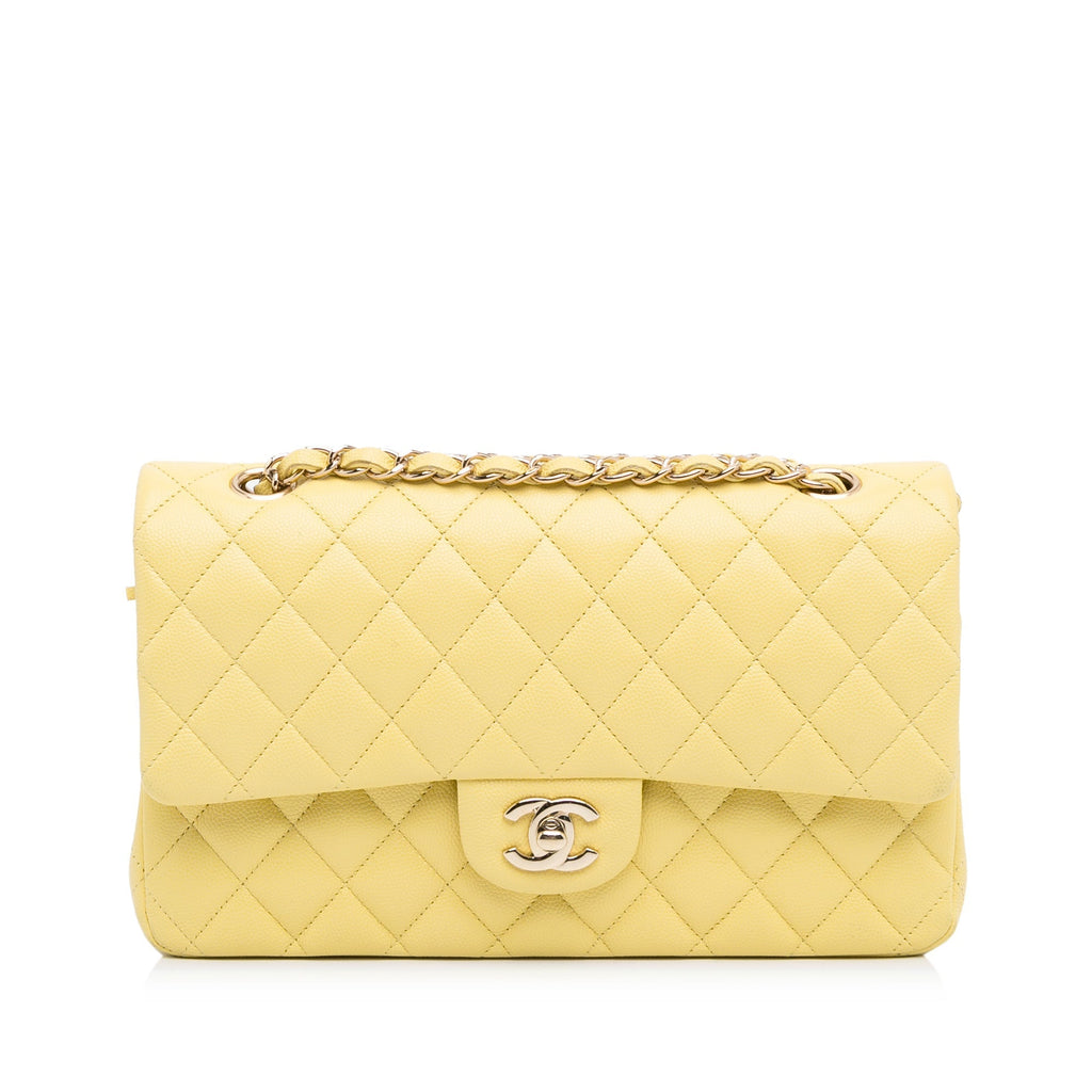 Chanel Classic Double Flap Medium Yellow Caviar SiLouis Vuittoner