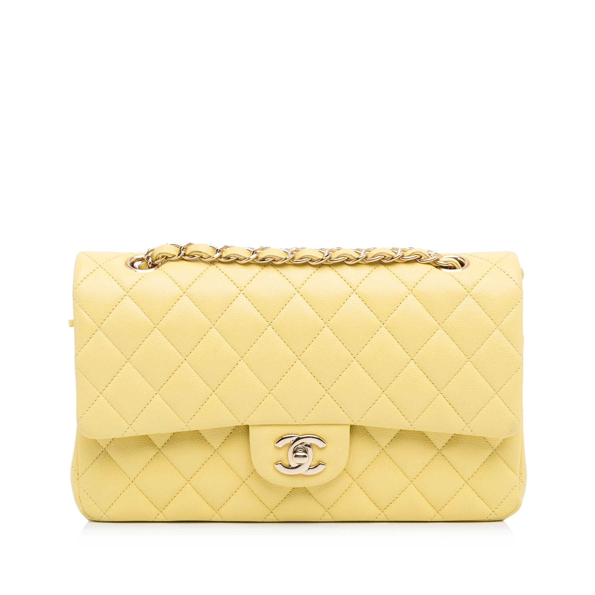 Chanel Classic Double Flap Medium Yellow Caviar SiLouis Vuittoner