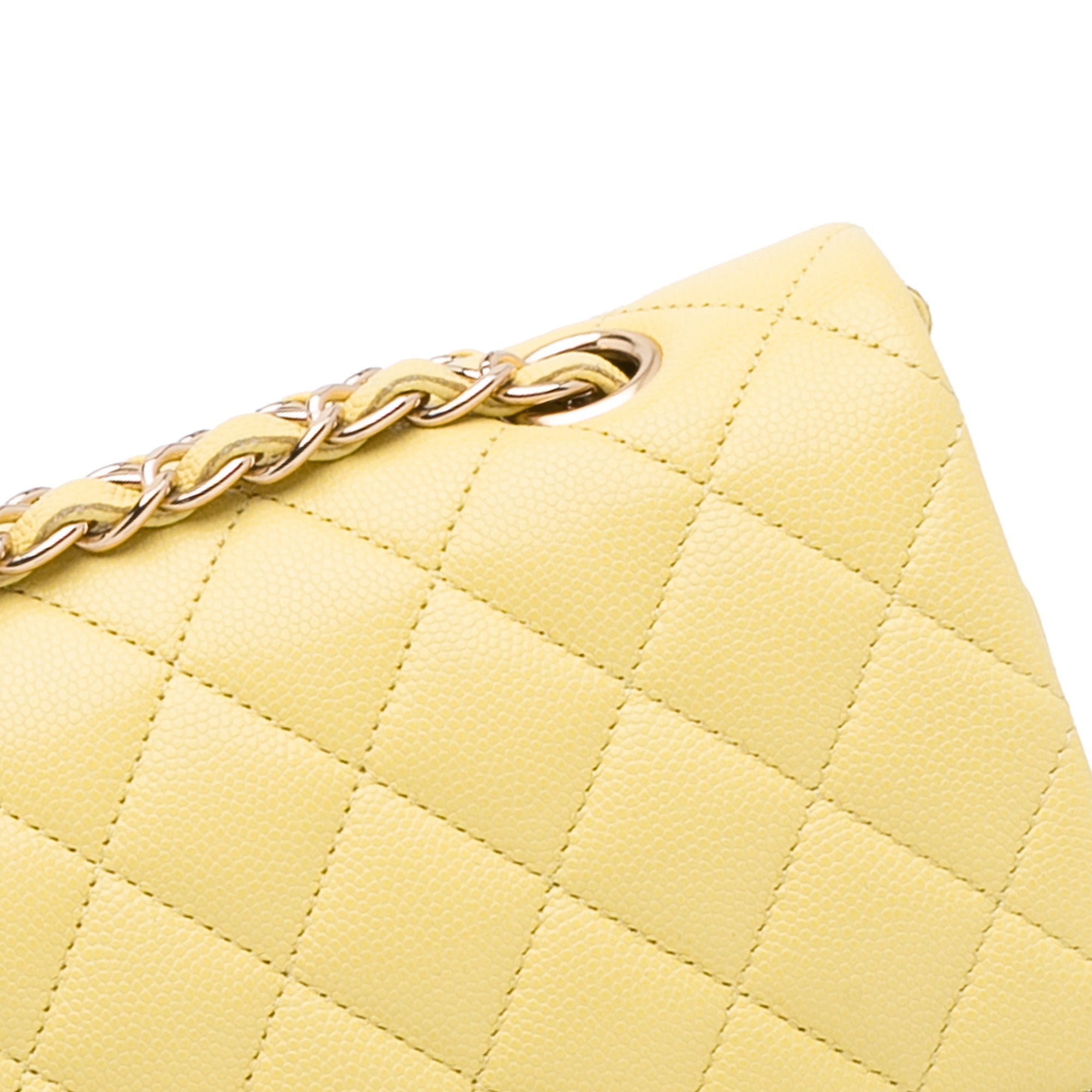 Chanel Classic Double Flap Medium Yellow Caviar SiLouis Vuittoner