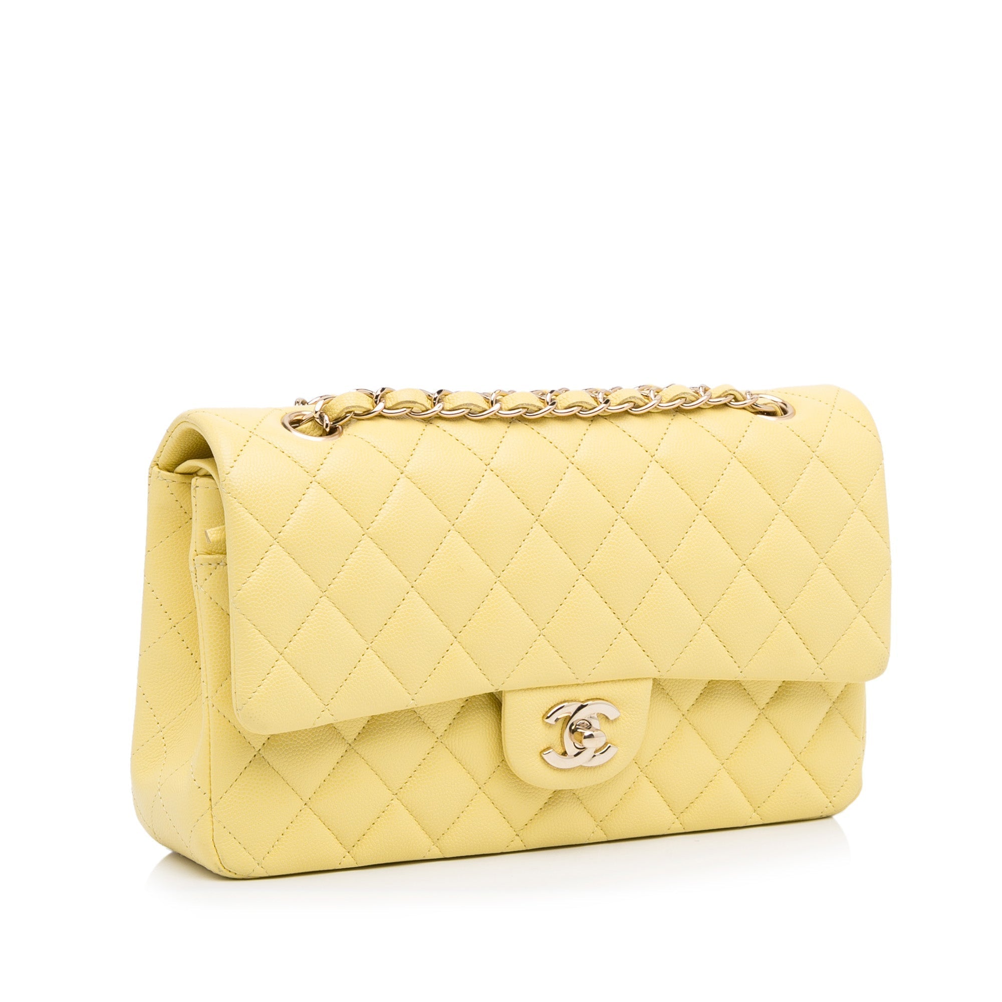Chanel Classic Double Flap Medium Yellow Caviar SiLouis Vuittoner