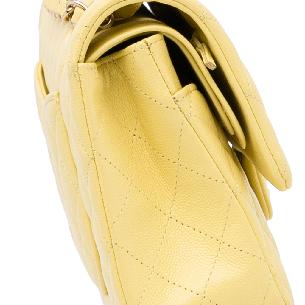 Chanel Classic Double Flap Medium Yellow Caviar SiLouis Vuittoner