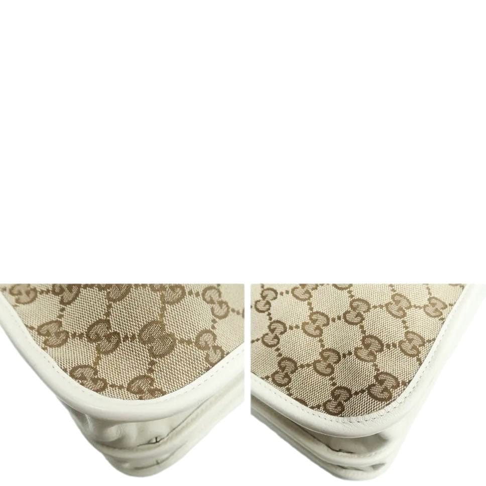 GUCCI Horsebit 1955 Gucci Supreme Canvas Tote Bag White 621144