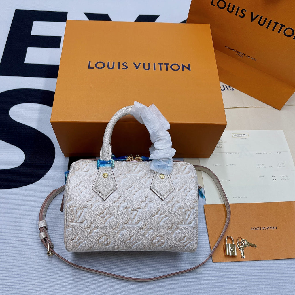 Louis Vuitton Speedy Bandouliere 20 Monogram Empreinte Pale Beige For Women,  Shoulder And Crossbody Bags 20.5cm/8.1in Louis Vuitton M46163