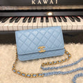 ChanelOriginal Small Classic GlamIap Bag Gold Hardware Blue For Women Handbags, Shoulder Bags 7.5in/19cm AP33814