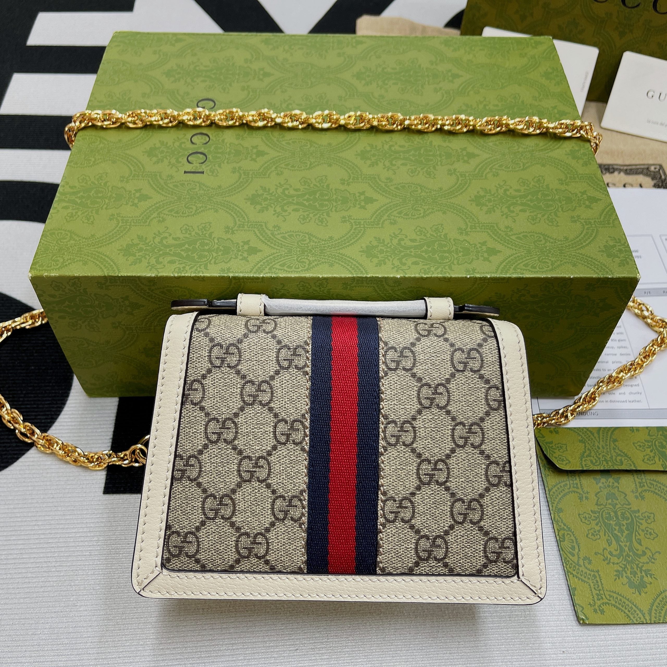 Gucci OphiDiora Gucci Mini Shoulder Bag Beige For Women, Women’s Bags 6.9in/18cm Gucci