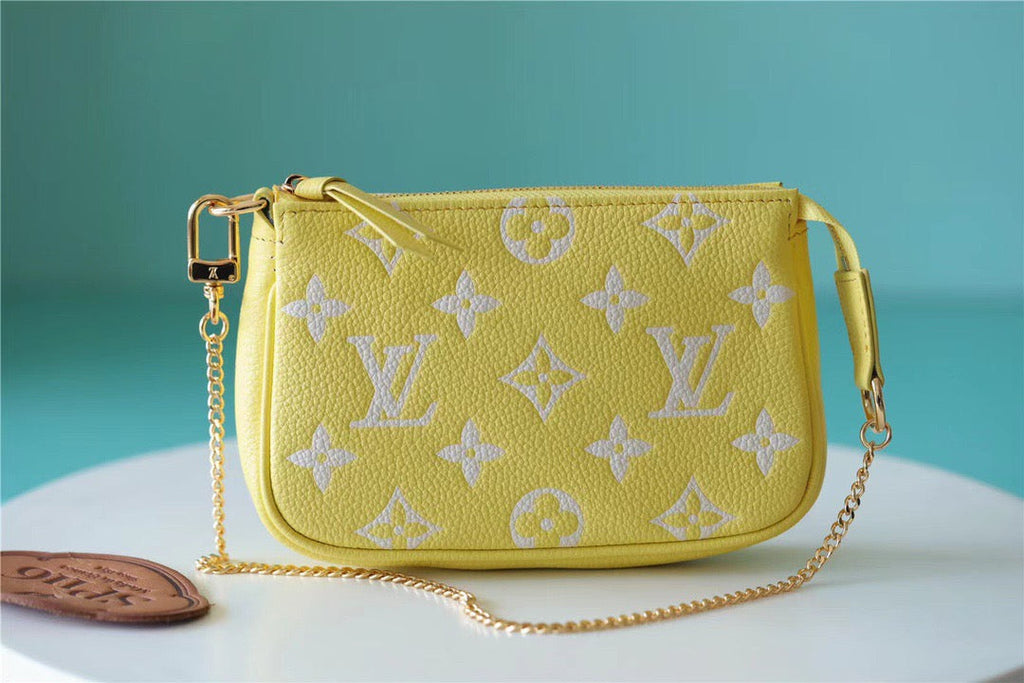 Louis Vuitton Mini Pochette Accessoires Monogram Empreinte Lemon Curd Yellow For Women,  Shoulder And Crossbody Bags 15.5cm/6.1in Louis Vuitton M46129
