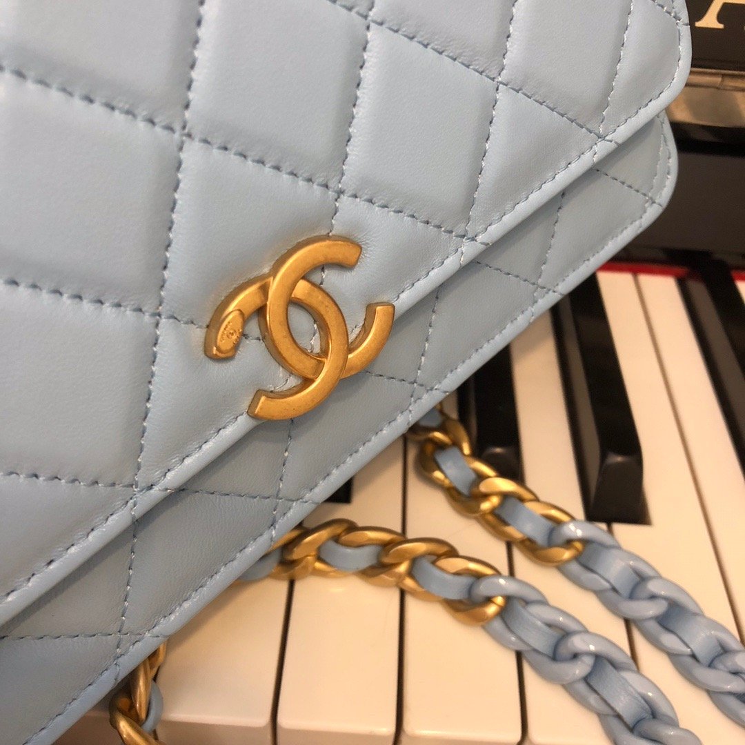 ChanelOriginal Small Classic Flap Bag Gold Hardware Blue For Women, Women’s Handbags, Shoulder Bags 7.5in/19cm AP33814