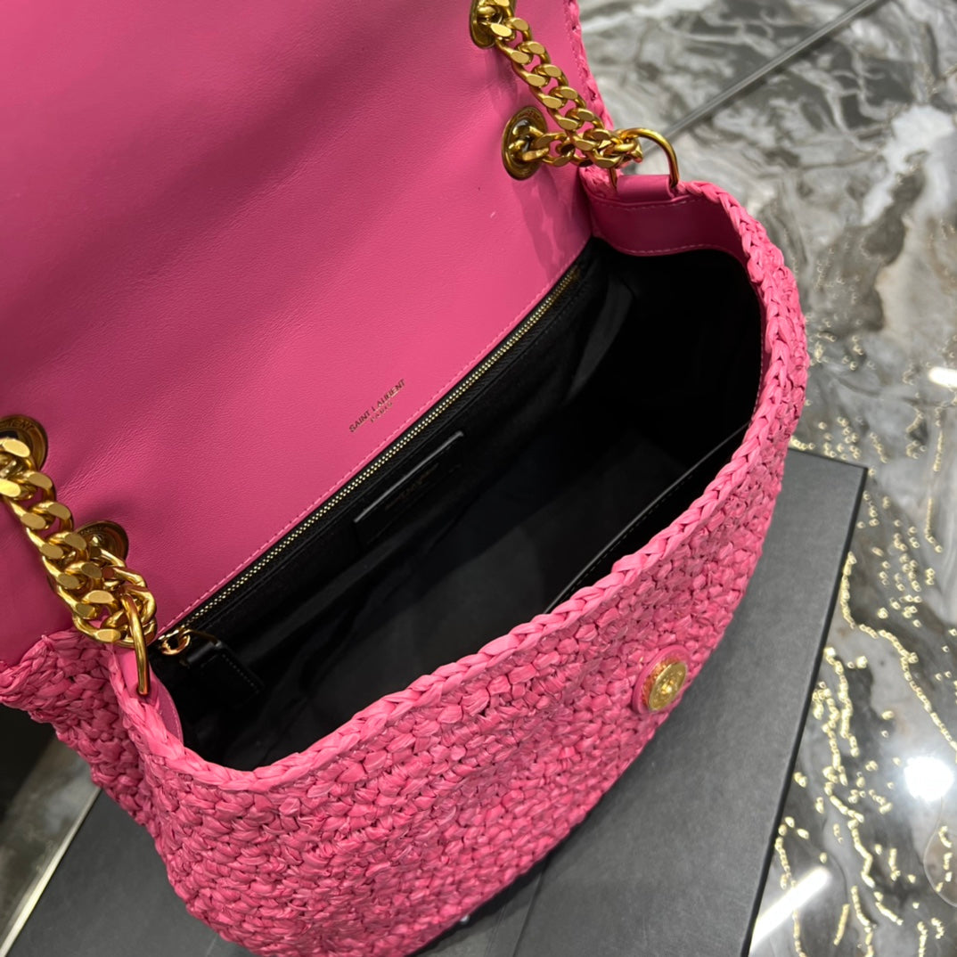 YSSL Niki Medium Chain Bag In RaTop QualityTop Qualitya For Women 11in/28cm Pink YSL