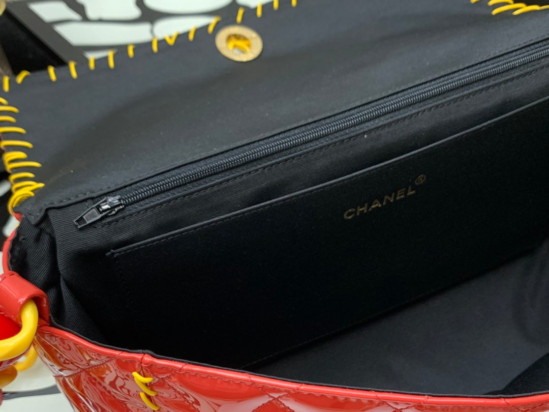 CHLVinyl Classic Red and Yellow Shoulder bag For Women 29cm/11.5in