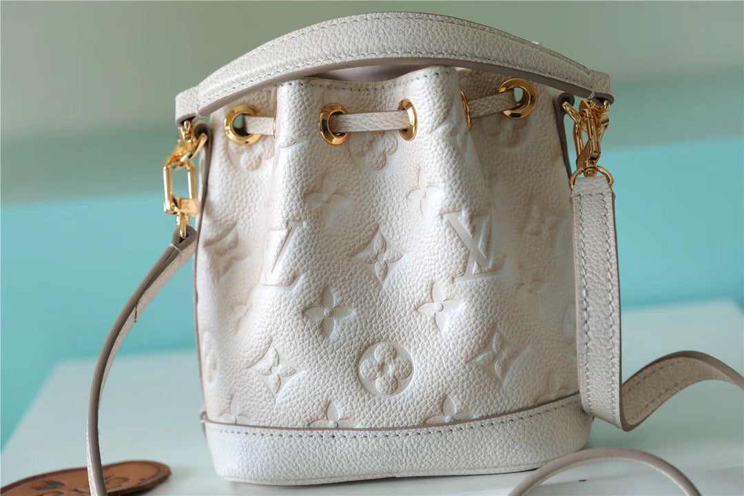 Louis Vuitton Nano Noe Monogram Empreinte Light Beige For Women,  Shoulder And Crossbody Bags 6.3in/16cm Louis Vuitton M81463