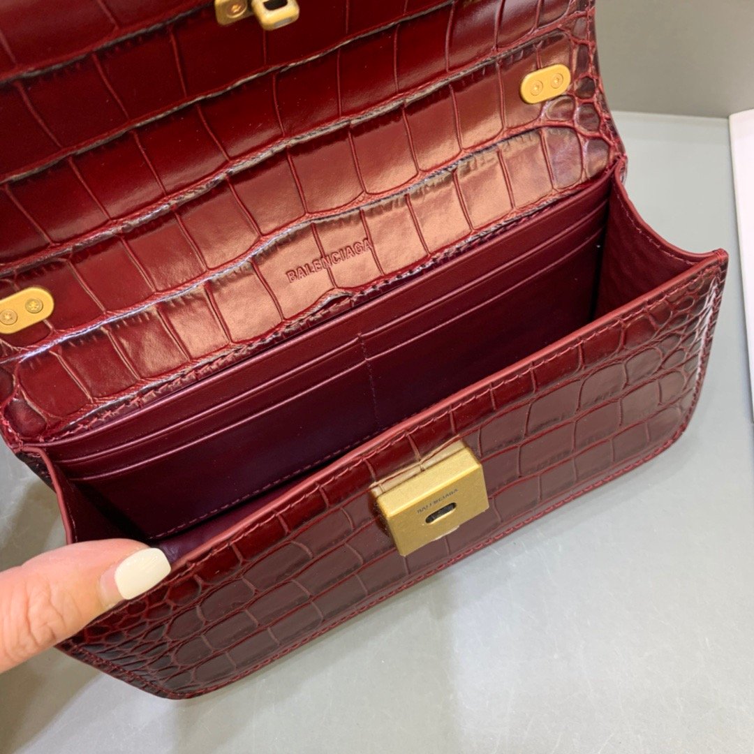 Gossip Small On Chain Shoulder Bag Dark Red, For Women,  Bags 7.4in/19cm