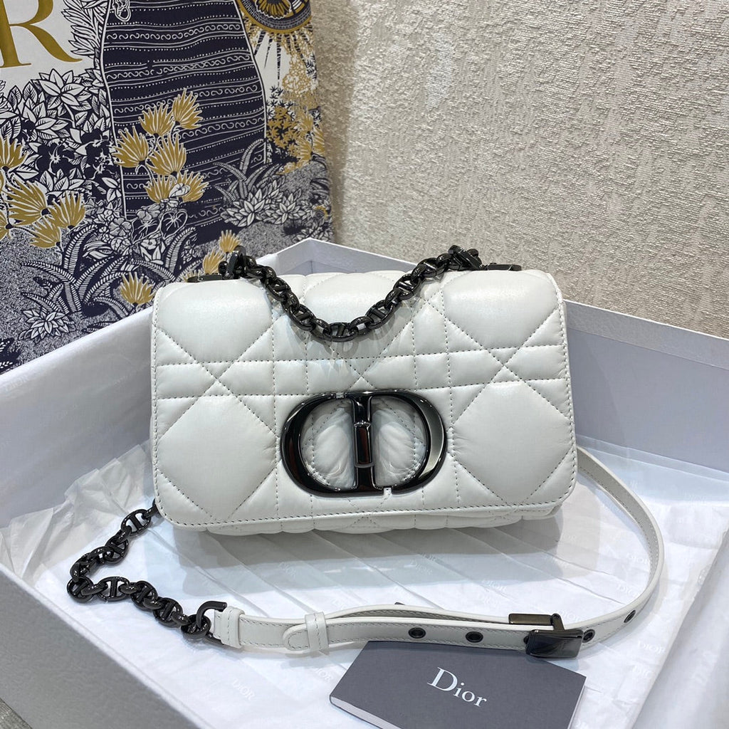 Mini Caro Bag Latte Matte Padded Macrocannage, Latte White, For Women WomenÃ¢â‚¬â„¢s Handbags, Crossbody Bags, 20cm CD